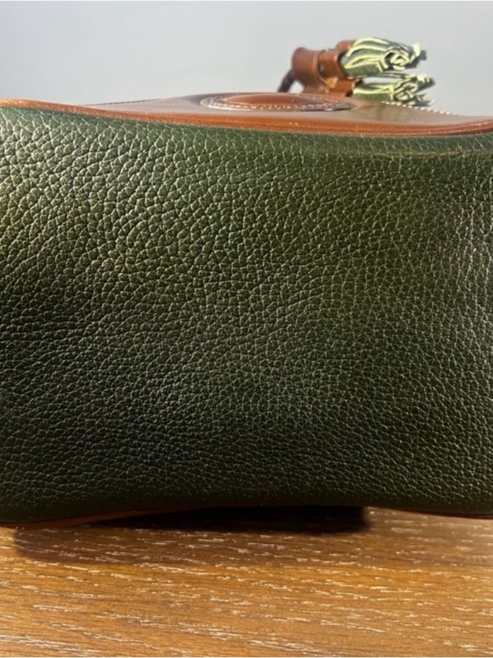 Vintage Dooney & Bourke Green AWL Drawstring Duck Bag Florentine Trim USA - Picture 9 of 14